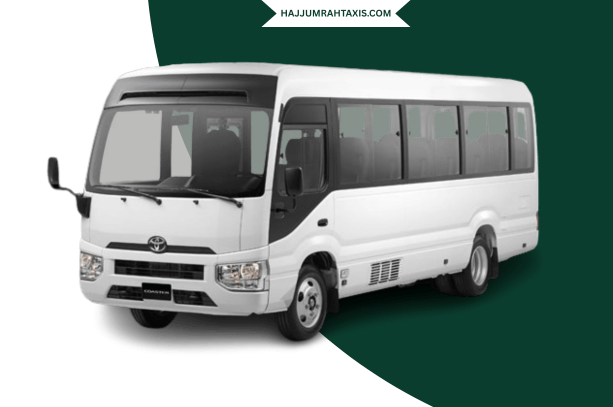 Spacious Toyota Coaster minibus designed for large group travel services.